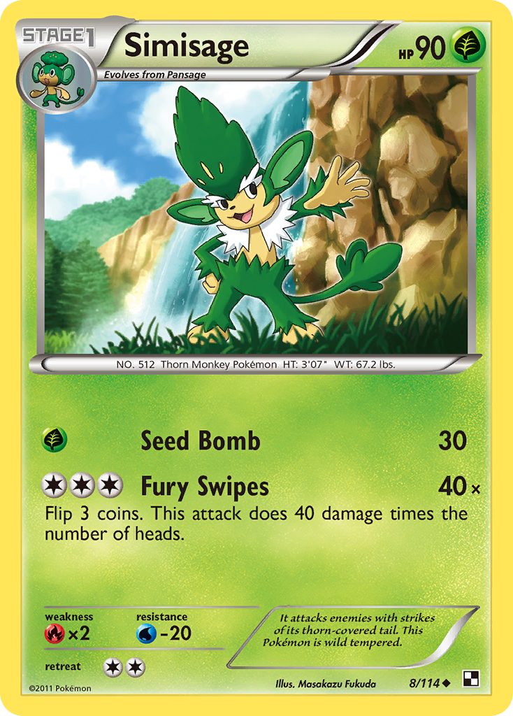 Simisage (8/114) [Black & White: Base Set] Reverse Holofoil