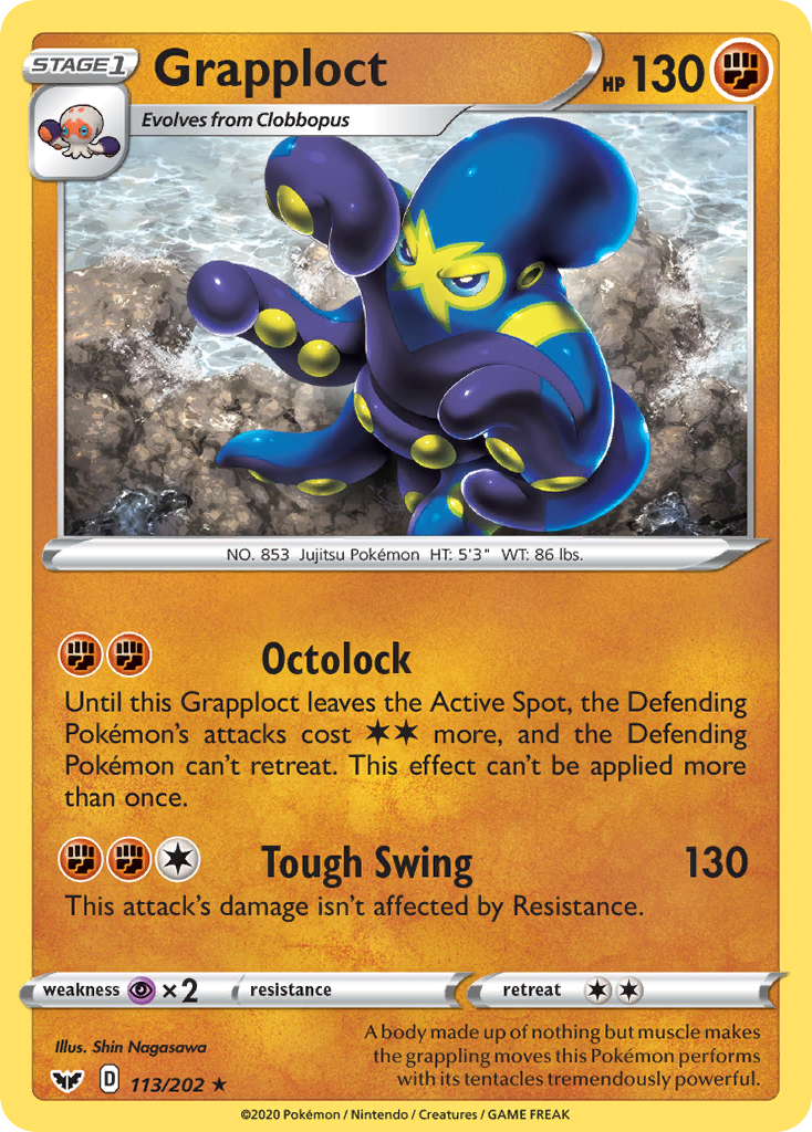 Grapploct (113/202) [Sword & Shield: Base Set] Reverse Holofoil