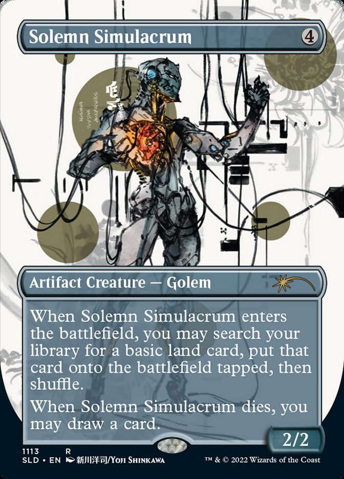 Solemn Simulacrum (1113) (Borderless) [Secret Lair Drop Series] Foil