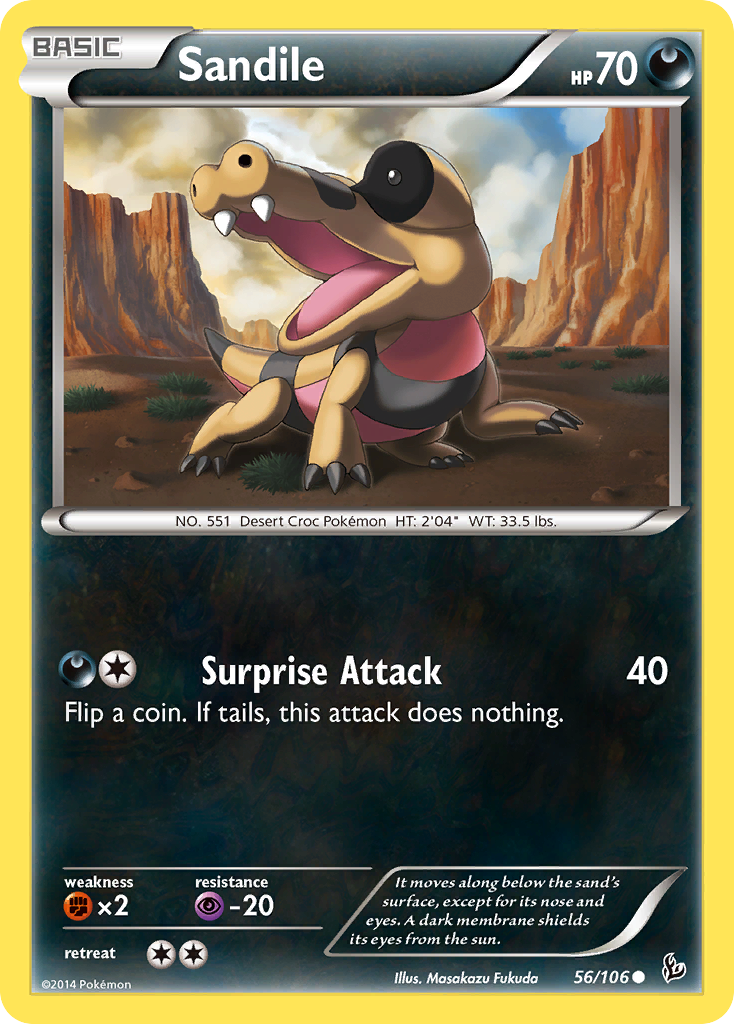 Sandile (56/106) [XY: Flashfire] Reverse Holofoil