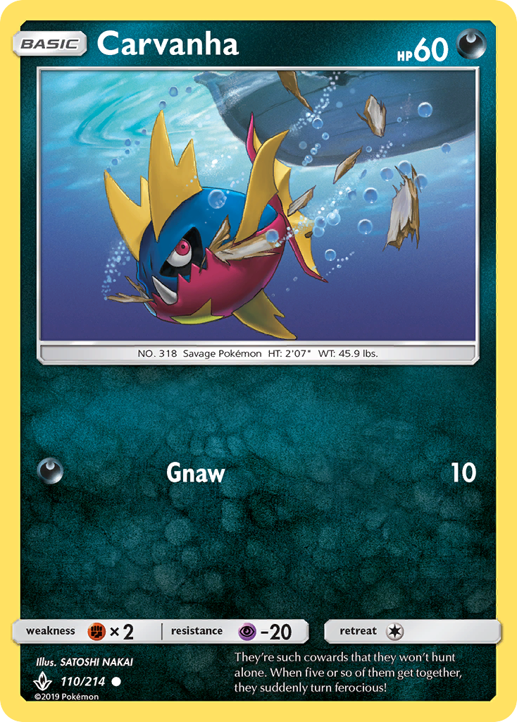Carvanha (110/214) [Sun & Moon: Unbroken Bonds] Reverse Holofoil
