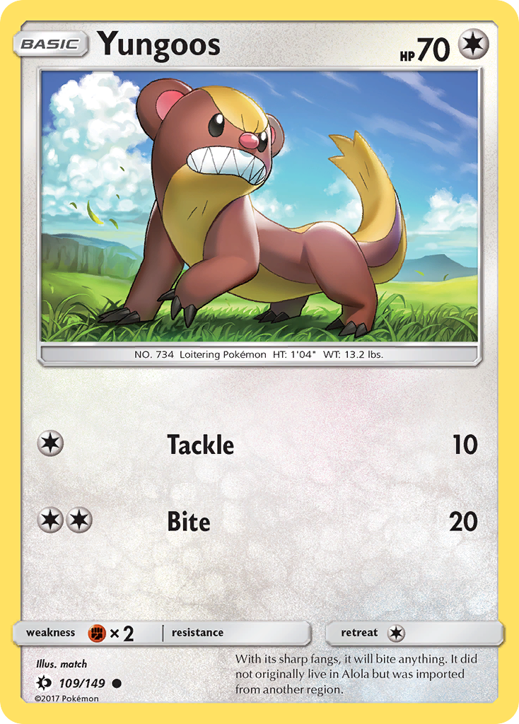Yungoos (109/149) [Sun & Moon: Base Set] Reverse Holofoil