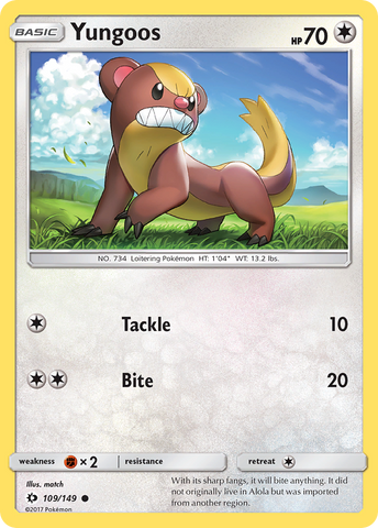 Yungoos (109/149) [Sun & Moon: Base Set] Reverse Holofoil