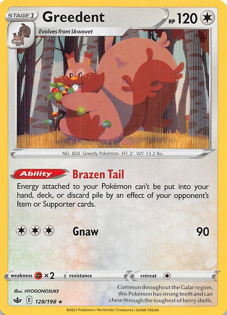 Greedent (128/198) [Sword & Shield: Chilling Reign] Reverse Holofoil
