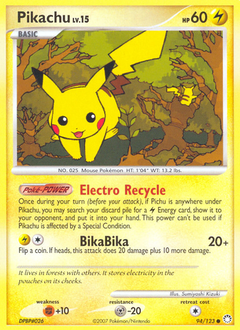 Pikachu (94/123) [Diamond & Pearl: Mysterious Treasures] Reverse Holofoil