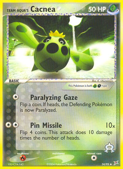 Team Aqua's Cacnea (24/95) [EX: Team Magma vs Team Aqua] Reverse Holofoil
