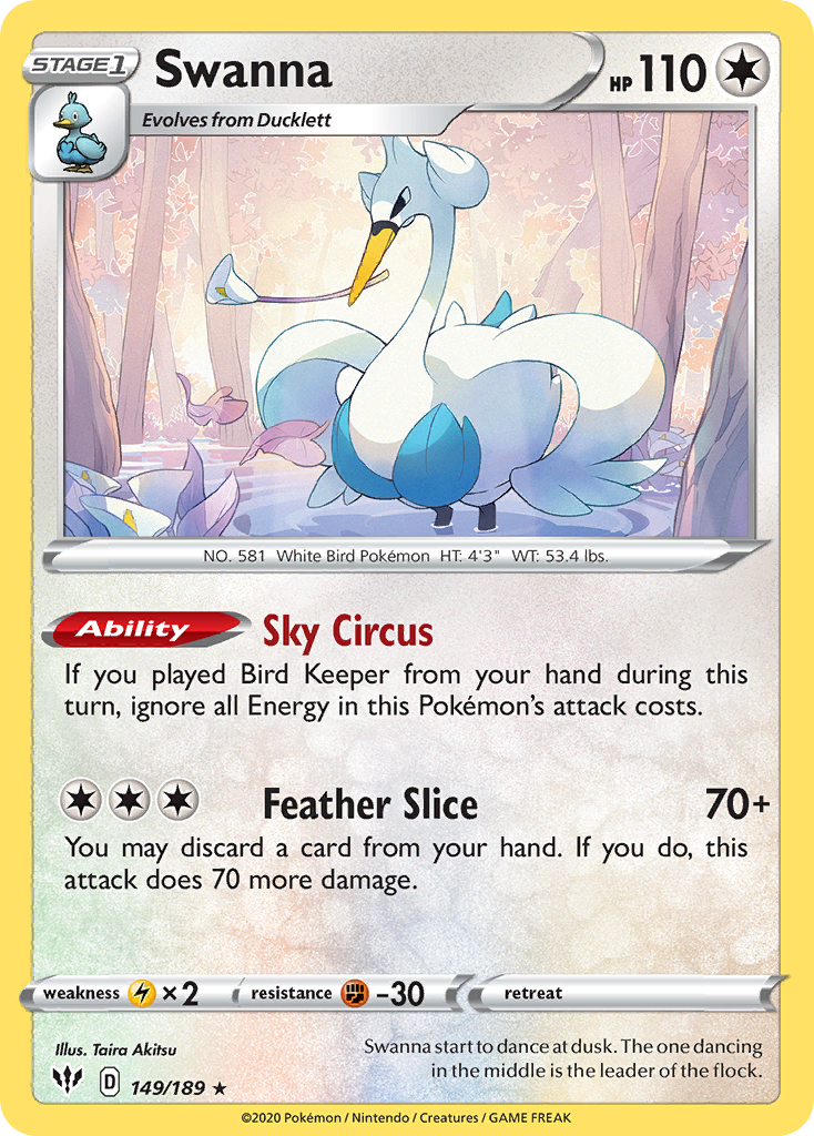 Swanna (149/189) [Sword & Shield: Darkness Ablaze] Reverse Holofoil