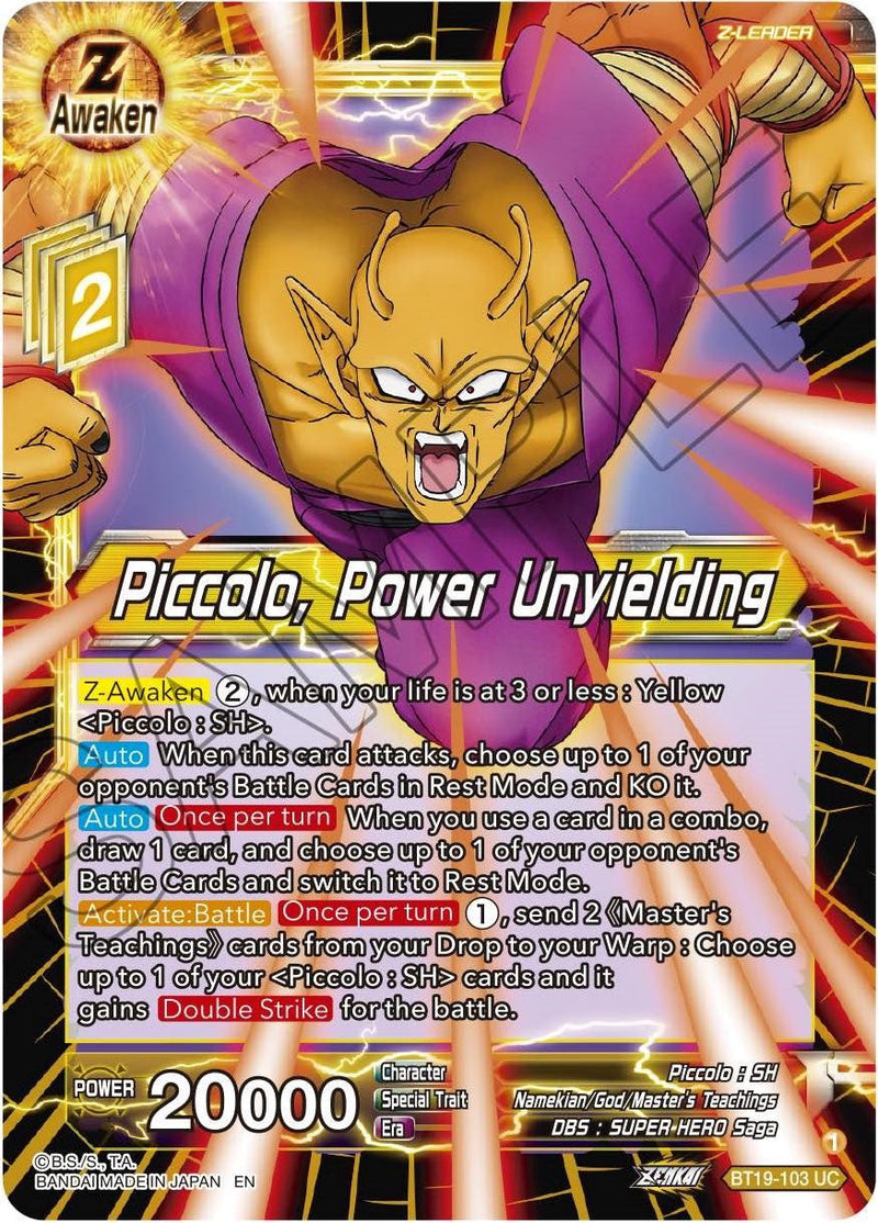 Piccolo, Power Unyielding (BT19-103) [Fighter's Ambition] Parallel Foil