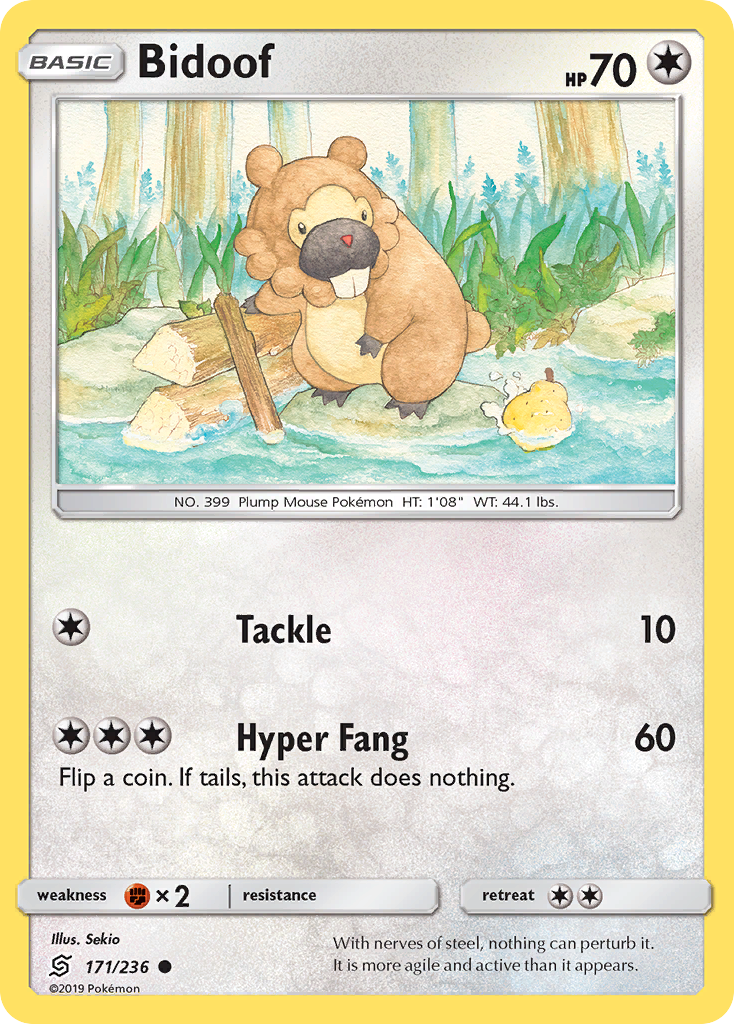 Bidoof (171/236) [Sun & Moon: Unified Minds] Reverse Holofoil