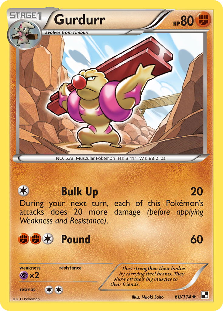 Gurdurr (60/114) [Black & White: Base Set] Reverse Holofoil