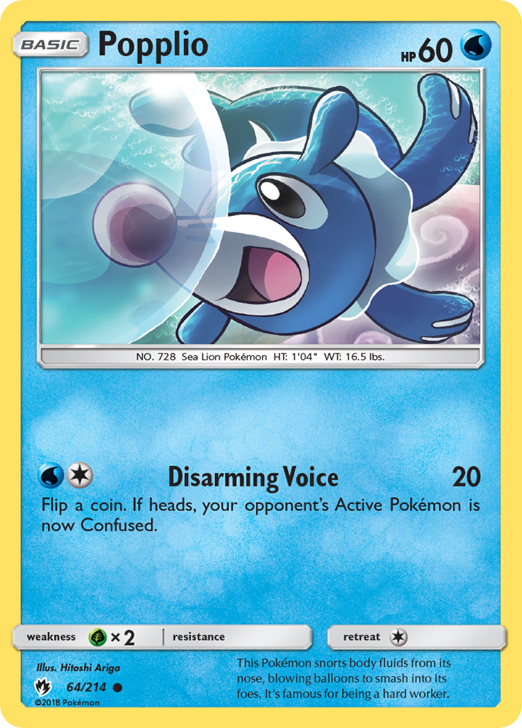 Popplio (64/214) [Sun & Moon: Lost Thunder] Reverse Holofoil