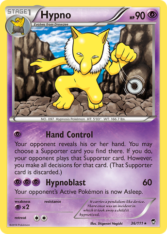 Hypno (36/111) [XY: Furious Fists] Reverse Holofoil