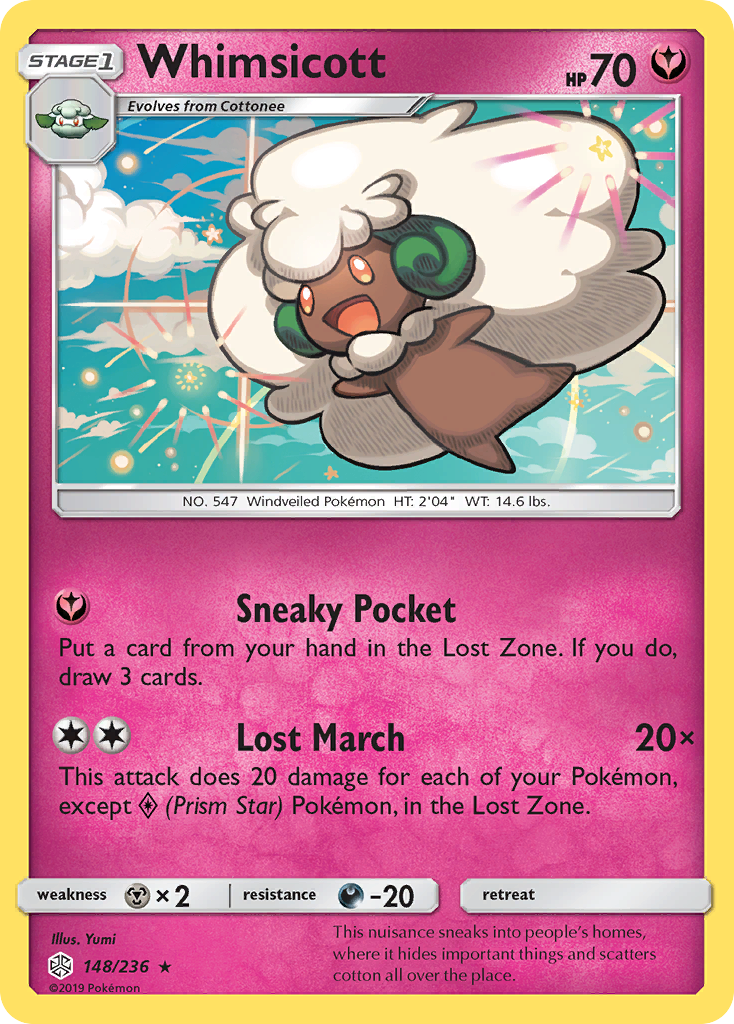 Whimsicott (148/236) [Sun & Moon: Cosmic Eclipse] Reverse Holofoil