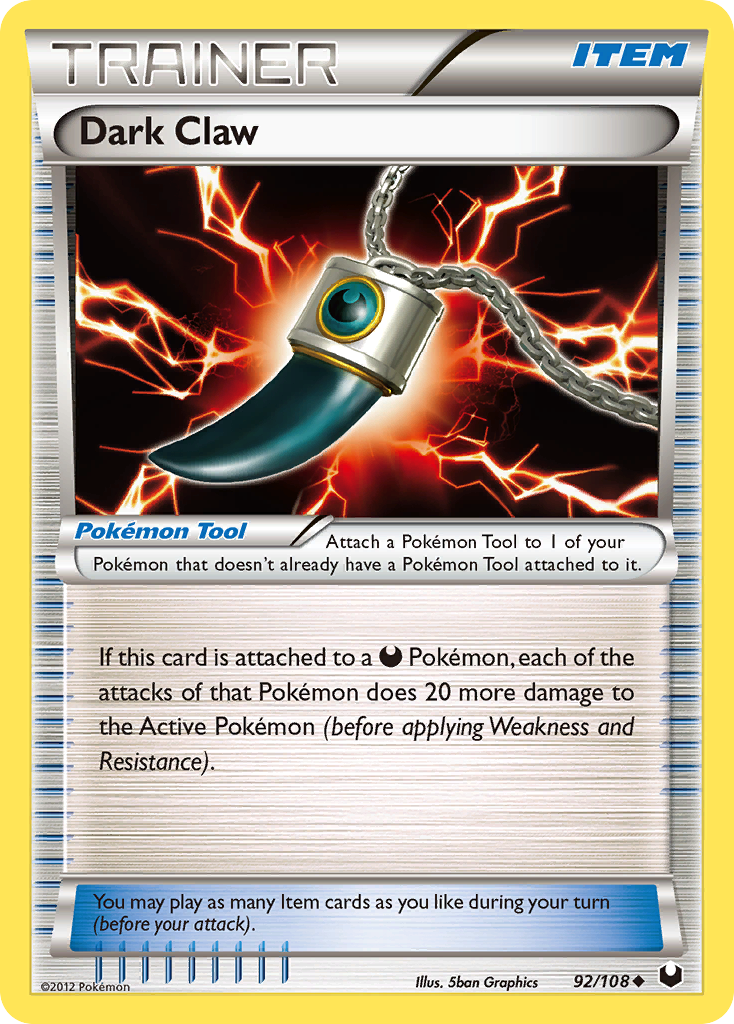 Dark Claw (92/108) [Black & White: Dark Explorers] Reverse Holofoil