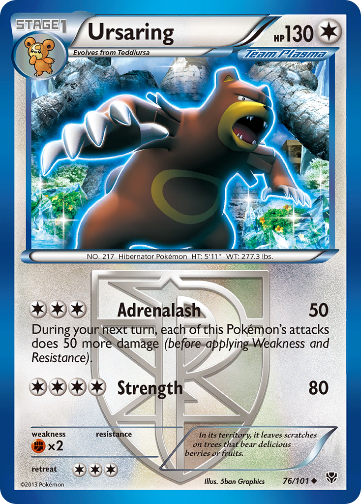 Ursaring (76/101) [Black & White: Plasma Blast] Reverse Holofoil