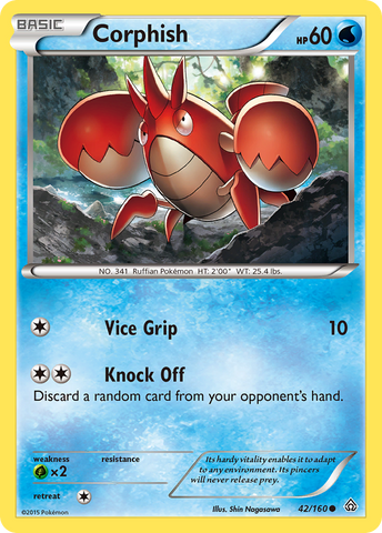 Corphish (42/160) [XY: Primal Clash] Reverse Holofoil