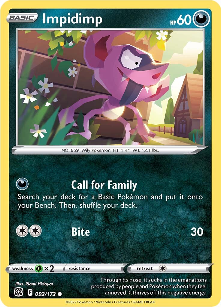 Impidimp (092/172) [Sword & Shield: Brilliant Stars] Reverse Holofoil