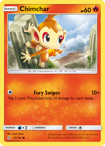 Chimchar (21/156) [Sun & Moon: Ultra Prism] Reverse Holofoil
