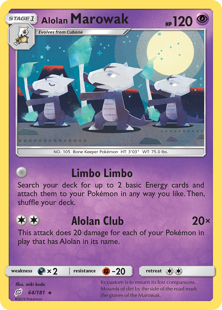 Alolan Marowak (64/181) [Sun & Moon: Team Up] Reverse Holofoil