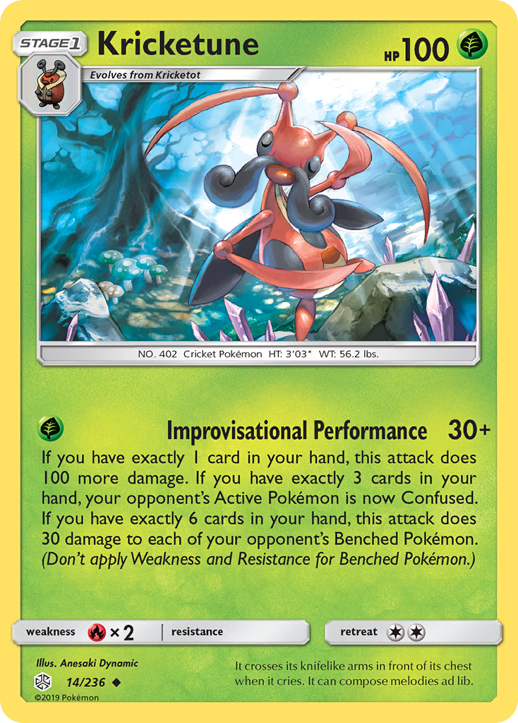 Kricketune (14/236) [Sun & Moon: Cosmic Eclipse] Reverse Holofoil