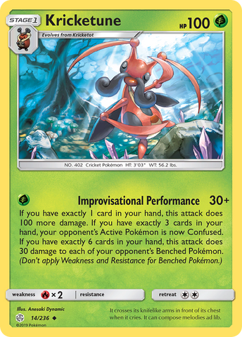 Kricketune (14/236) [Sun & Moon: Cosmic Eclipse] Reverse Holofoil