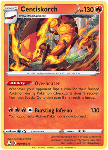 Centiskorch (030/163) [Sword & Shield: Battle Styles] Reverse Holofoil