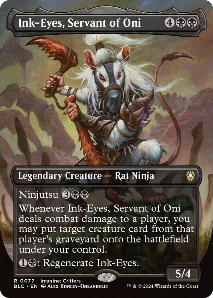 Ink-Eyes, Servant of Oni (Borderless) [Bloomburrow Commander] Foil