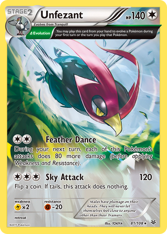 Unfezant (81/108) [XY: Roaring Skies] Reverse Holofoil