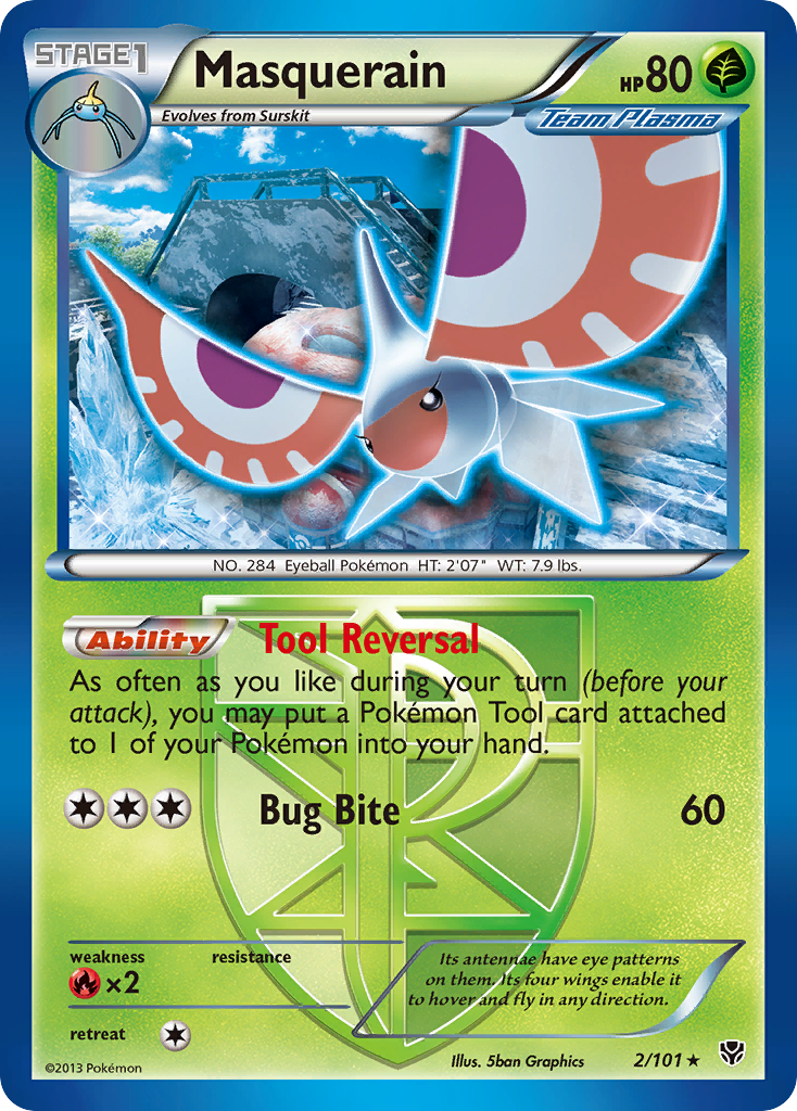 Masquerain (2/101) [Black & White: Plasma Blast] Reverse Holofoil
