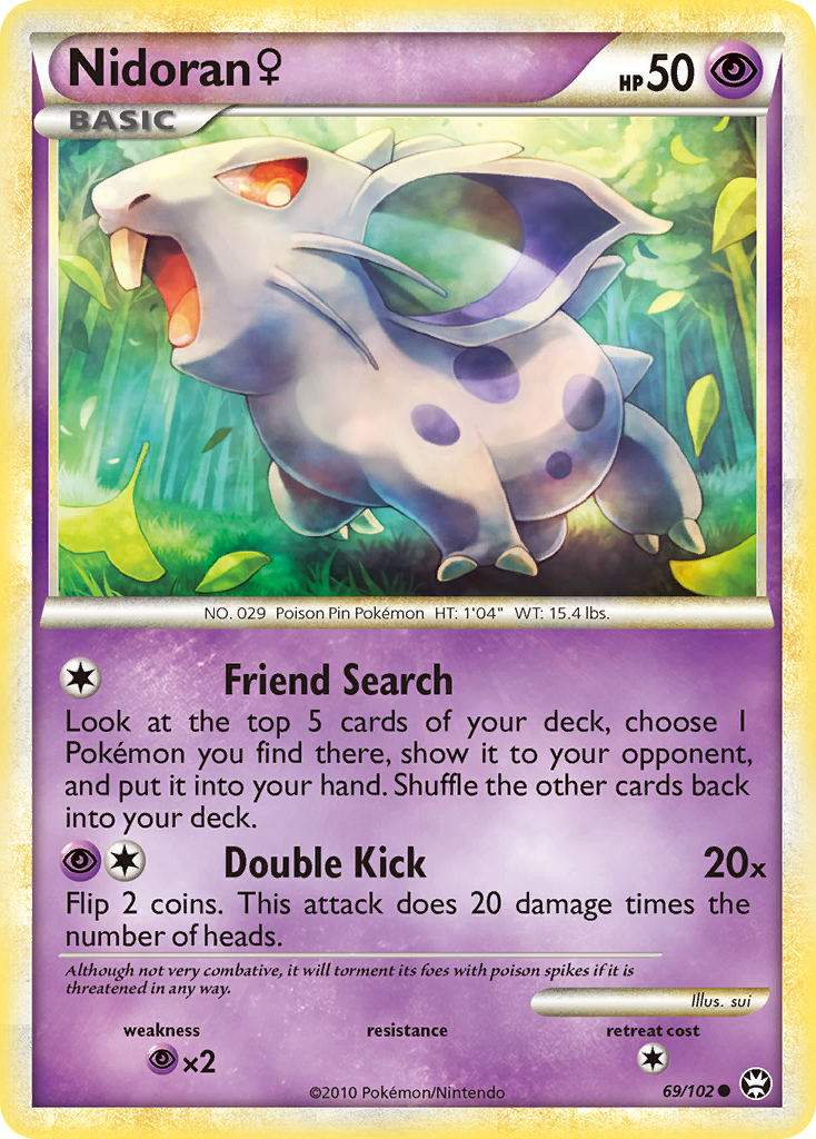 Nidoran (69/102) (Female) [HeartGold & SoulSilver: Triumphant] Reverse Holofoil
