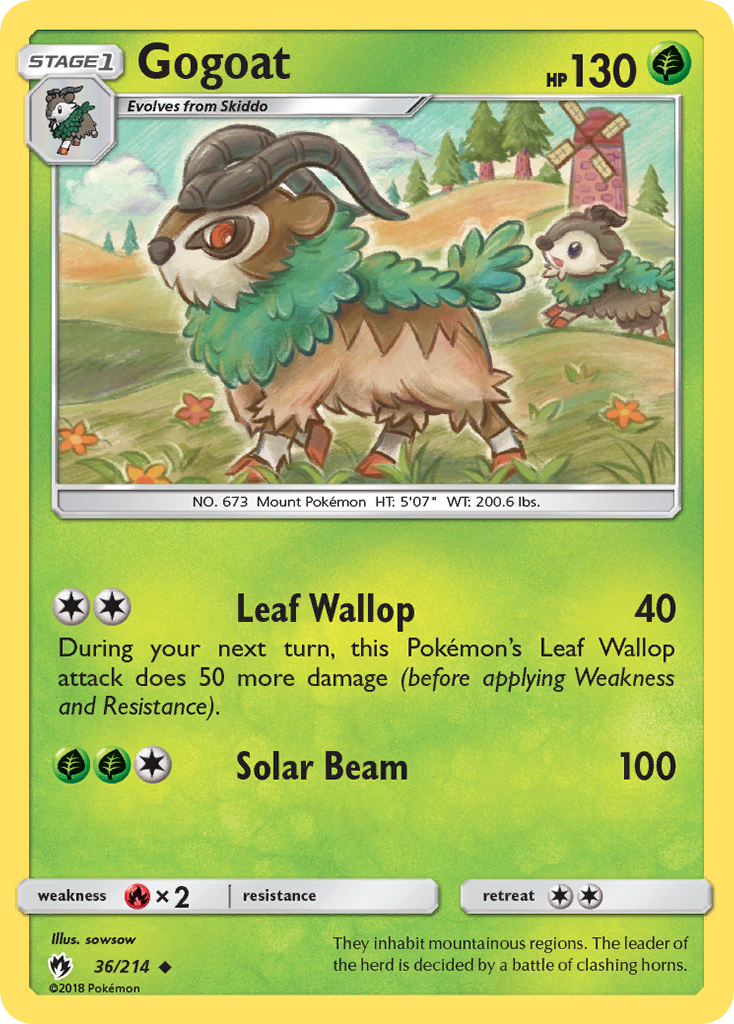 Gogoat (36/214) [Sun & Moon: Lost Thunder] Reverse Holofoil