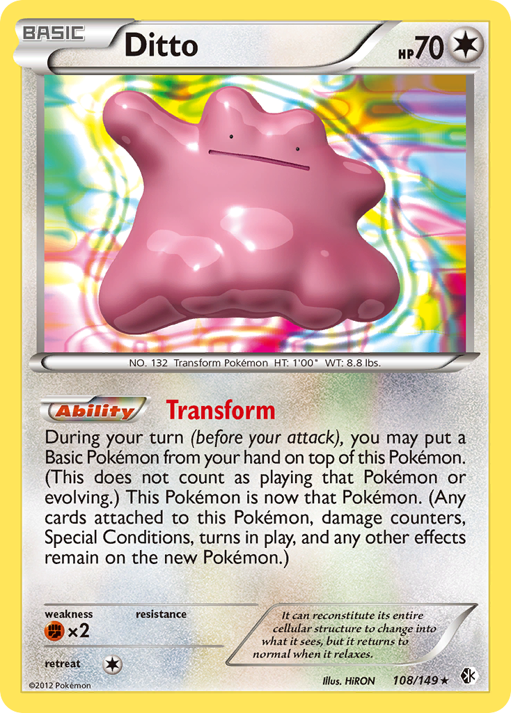 Ditto (108/149) [Black & White: Boundaries Crossed] Reverse Holofoil
