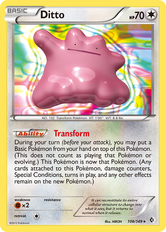 Ditto (108/149) [Black & White: Boundaries Crossed] Reverse Holofoil
