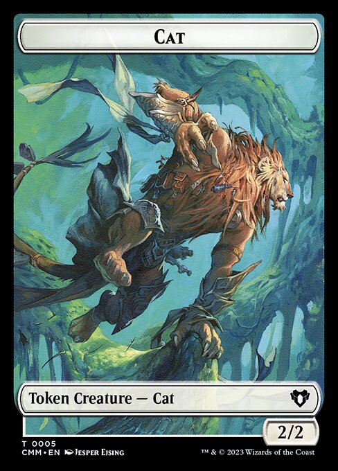 Spirit (0010) // Cat (0005) Double-Sided Token [Commander Masters Tokens] Foil