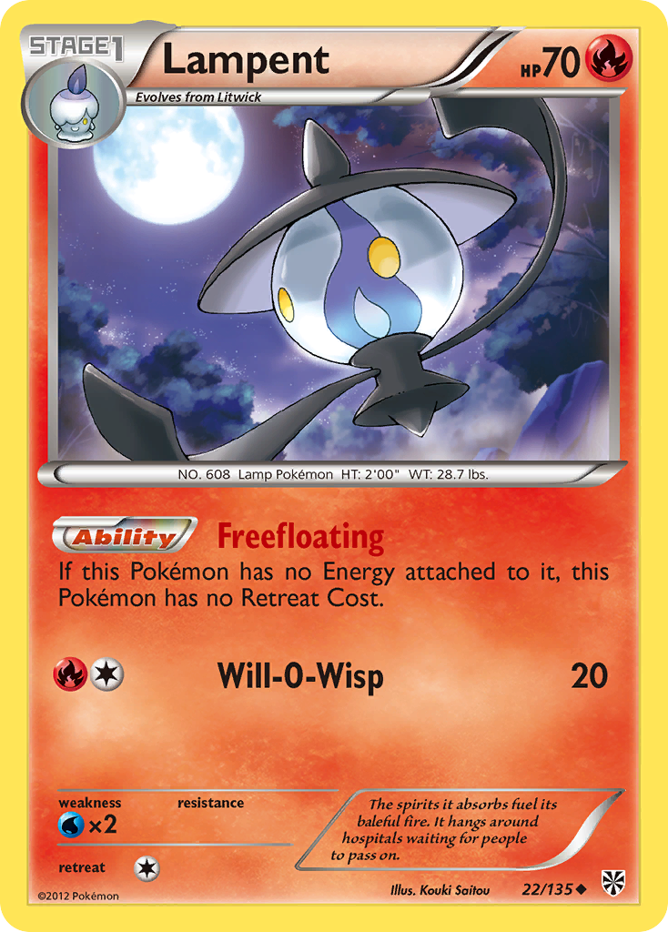 Lampent (22/135) [Black & White: Plasma Storm] Reverse Holofoil