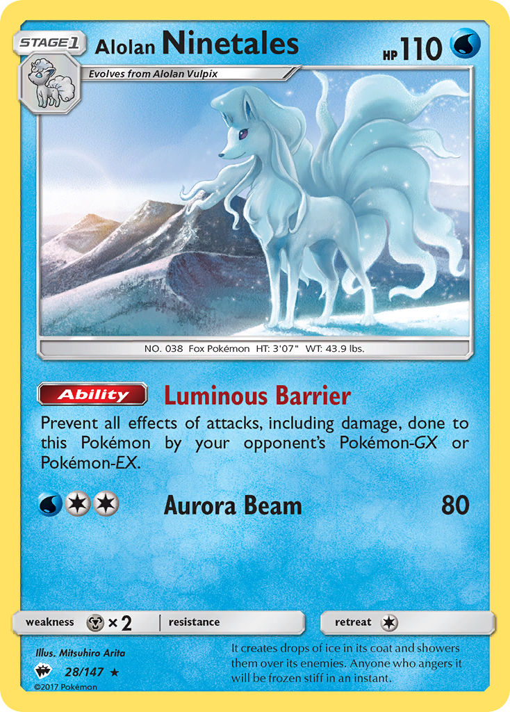 Alolan Ninetales (28/147) [Sun & Moon: Burning Shadows] Reverse Holofoil
