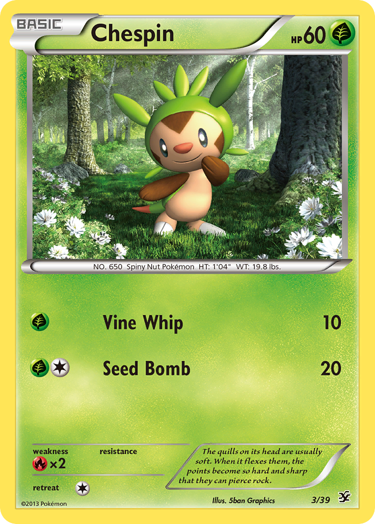 Chespin (3/39) [XY: Kalos Starter Set] Holofoil