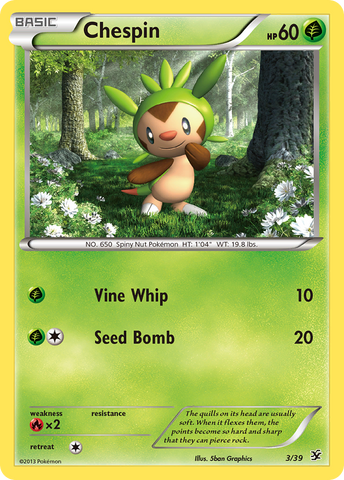 Chespin (3/39) [XY: Kalos Starter Set] Holofoil