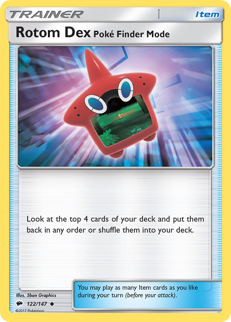Rotom Dex Poke Finder Mode (122/147) [Sun & Moon: Burning Shadows] Reverse Holofoil