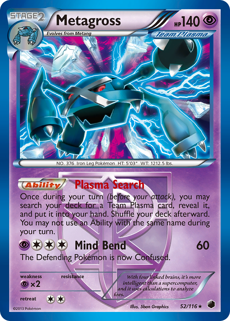 Metagross (52/116) [Black & White: Plasma Freeze] Reverse Holofoil