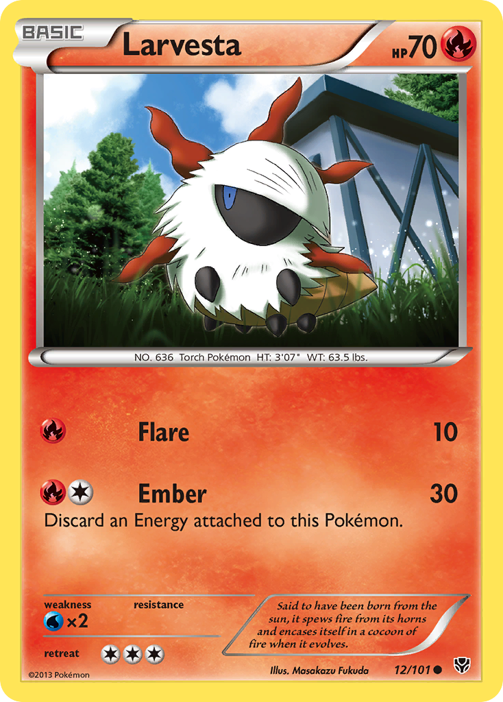 Larvesta (12/101) [Black & White: Plasma Blast] Reverse Holofoil