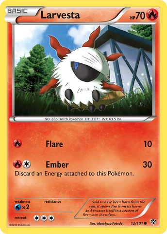 Larvesta (12/101) [Black & White: Plasma Blast] Reverse Holofoil