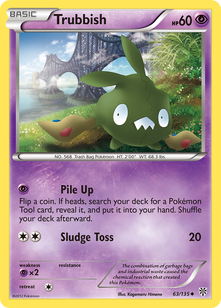 Trubbish (63/135) [Black & White: Plasma Storm] Reverse Holofoil