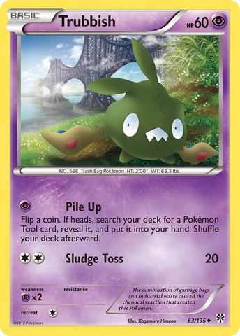 Trubbish (63/135) [Black & White: Plasma Storm] Reverse Holofoil