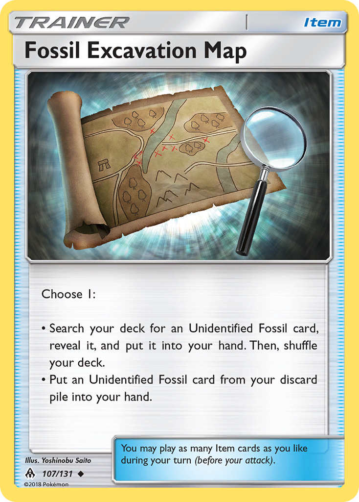Fossil Excavation Map (107/131) [Sun & Moon: Forbidden Light] Reverse Holofoil