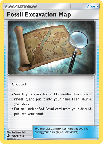 Fossil Excavation Map (107/131) [Sun & Moon: Forbidden Light] Reverse Holofoil