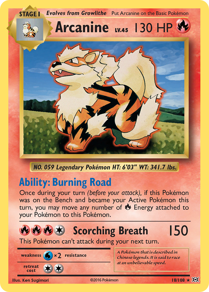 Arcanine (18/108) [XY: Evolutions] Reverse Holofoil