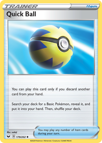 Quick Ball (179/202) [Sword & Shield: Base Set] Reverse Holofoil