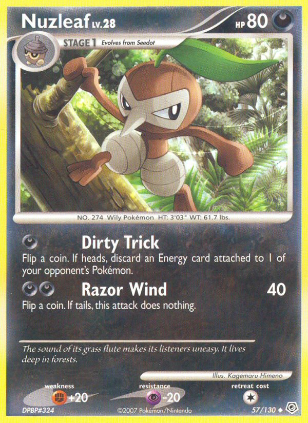 Nuzleaf (57/130) [Diamond & Pearl: Base Set] Reverse Holofoil