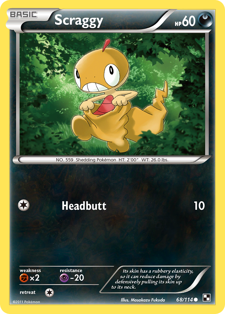 Scraggy (68/114) [Black & White: Base Set] Reverse Holofoil